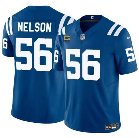 Indianapolis Colts #56 Quenton Nelson Blue 2025 F.U.S.E. With 4-Star C Patch Vapor Limited Stitched Jersey