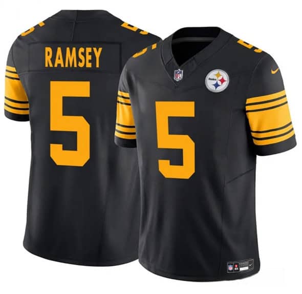 Pittsburgh Steelers #5 Jalen Ramsey Black 2025 F.U.S.E. Color Rush Vapor Limited Football Stitched Jersey