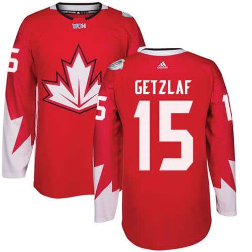 Team CA. #15 Ryan Getzlaf Red 2016 World Cup Stitched Jersey