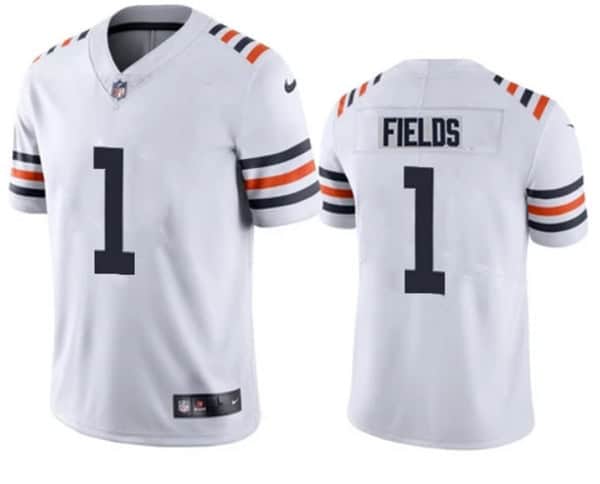 Chicago Bears #1 Justin Fields White Vapor Untouchable Limited Stitched Jersey