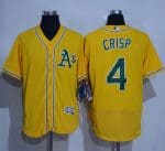 Athletics #4 Coco Crisp Gold Flexbase Authentic Collection Stitched Jersey