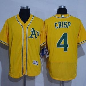 Athletics #4 Coco Crisp Gold Flexbase Authentic Collection Stitched Jersey