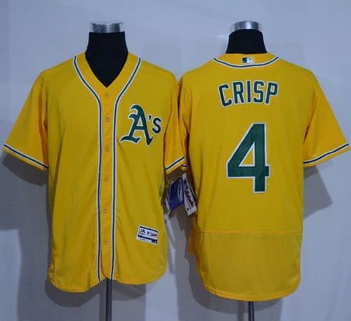 Athletics #4 Coco Crisp Gold Flexbase Authentic Collection Stitched Jersey