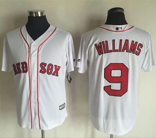 Red Sox #9 Ted Williams White New Cool Base Stitched Jersey