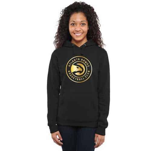 WoAtlanta Hawks Gold Collection Pullover Hoodie Black