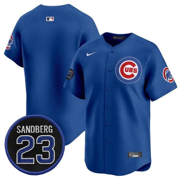 Chicago Cubs Blank Royal 'Ryne Sandberg Tribute' Vapor Limited V2 Stitched Jersey