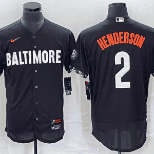 Baltimore Orioles #2 Gunnar Henderson Black 2023 City Connect Flex Base Stitched Jersey