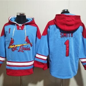 St.Louis Cardinals #1 Ozzie Smith Blue Ageless Must-Have Lace-Up Pullover Hoodie