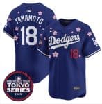 Los Angeles Dodgers #18 Yoshinobu Yamamoto Royal 2025 Tokyo Series Limited Stitched Jersey