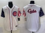 Chicago Cubs Team Big Logo White 2025 Independence Day Vapor Premier Limited Stitched Jersey