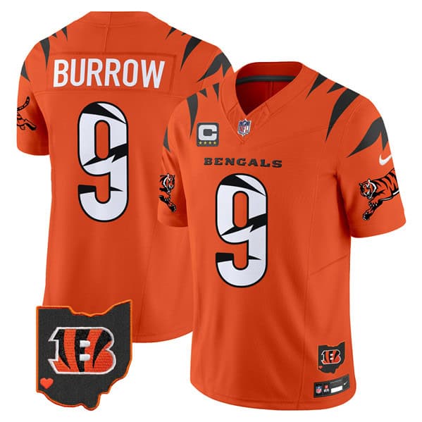 Cincinnati Bengals #9 Joe Burrow Orange F.U.S.E. With 4-Star C Patch Special Vapor Untouchable Limited Stitched Jersey