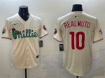 Philadelphia Phillies #10 J.T. Realmuto Cream Phanatic Limited Stitched Jersey