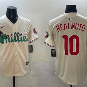 Philadelphia Phillies #10 J.T. Realmuto Cream Phanatic Limited Stitched Jersey