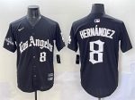 Los Angeles Dodgers #8 Enrique Hernandez Black Mexico 2025 LA Gothic Style With 2024 World Series Champions Patch Vapor Premier Limited Stitched Jersey