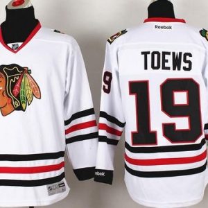 Blackhawks #19 Jonathan Toews Stitched White Jersey