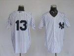 Yankees #13 Alex Rodriguez Stitched White Jersey