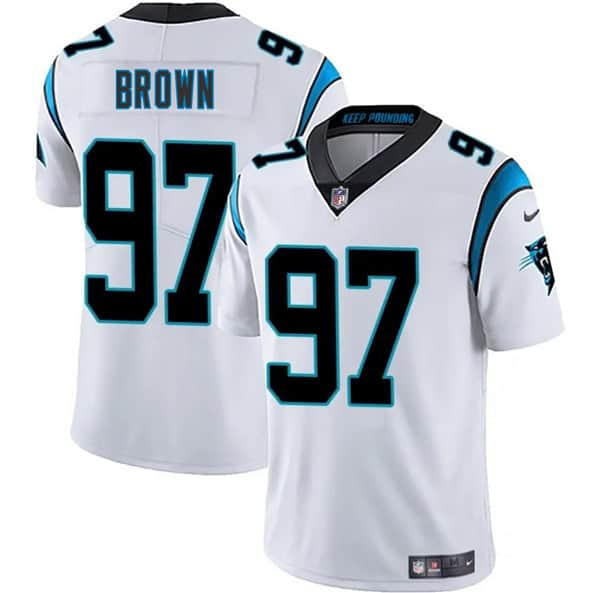 Carolina Panthers #97 Bobby Brown White 2025 Vapor Limited Stitched Jersey