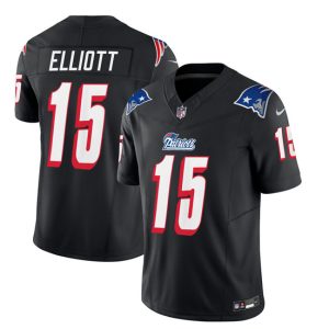 New England Patriots #15 Ezekiel Elliott Black 2023 F.U.S.E. Vapor Limited Stitched Jersey