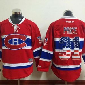 Canadiens #31 Carey Price Red USA Flag Fashion Stitched Jersey