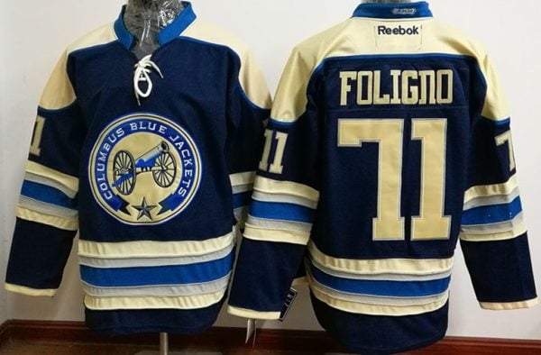 Columbus Blue Jackets #71 Nick Foligno Navy Blue Alternate Stitched Jersey