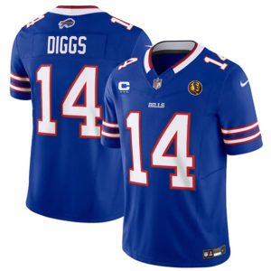 Buffalo Bills #14 Stefon Diggs Blue 2023 F.U.S.E. With 3-Star C Ptach And John Madden Patch Vapor Limited Stitched Jersey