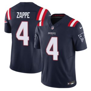 New England Patriots #4 Bailey Zappe Navy 2023 F.U.S.E. Vapor Limited Stitched Jersey