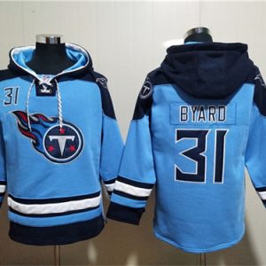 Tennessee Titans #31 Kevin Byard Blue Lace-Up Pullover Hoodie