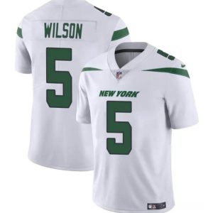 New York Jets #5 Garrett Wilson White Vapor Untouchable Limited Stitched Jersey