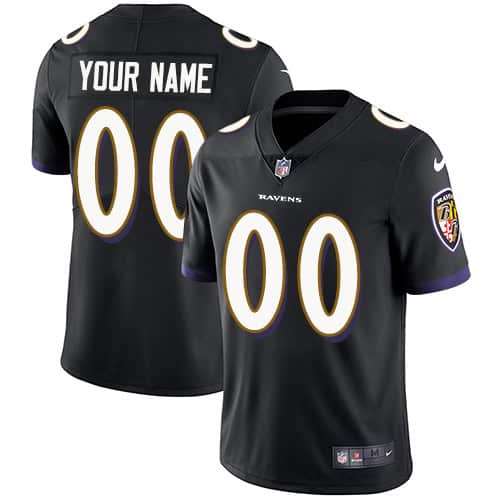 Ravens Customized Black Vapor Untouchable Limited Stitched Jersey