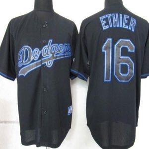 Dodgers #16 Andre Ethier Black Fashion Stitched Jersey