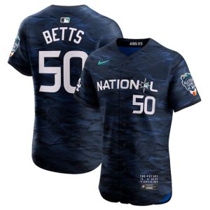 Los Angeles Dodgers #50 Mookie Betts Royal 2023 All-Star Flex Base Stittched Jersey