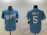 Kansas City Royals #5 George Brett Blue Cool Base Stitched Jersey