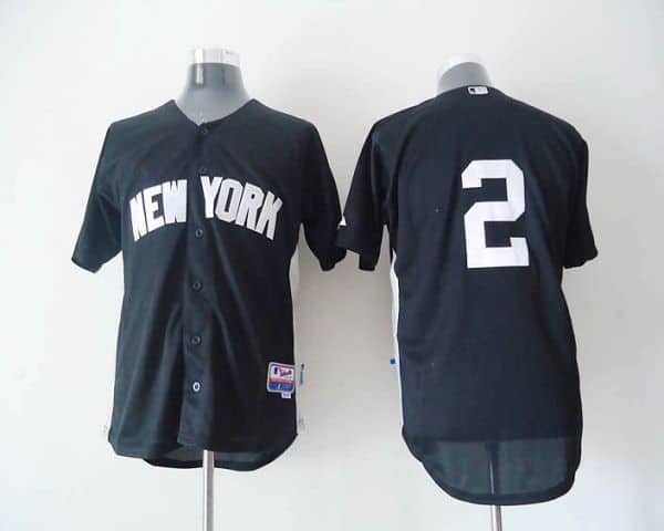 Yankees #2 Derek Jeter Black 2011 Road Cool Base BP Stitched Jersey