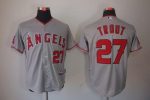 Angels Of Anaheim #27 Mike Trout Grey Cool Base Stitched Jersey