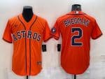 Houston Astros #2 Alex Bregman Orange With Patch Cool Base Stitched Jersey