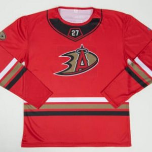 Anaheim Ducks X Los Angeles Angels #27 Mike Trout Red Stitched Jersey