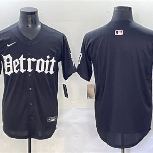 Detroit Tigers Blank Black 'Motor Gothic Edition' Vapor Premier Limited Stitched Jersey