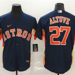 Houston Astros #27 Jose Altuve Navy Cool Base Stitched Jersey