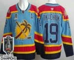 Florida Panthers #19 Matthew Tkachuk Blue 2025 Stanley Cup Champions Authentic Jersey