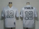 Mitchell And Ness Raiders #12 Kenny Stabler White Silver No. Stitched Jersey