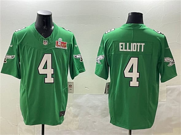 Philadelphia Eagles #4 Jake Elliott Green 2025 Super Bowl LIX Patch F.U.S.E. Throwback Vapor Untouchable Limited Stitched Jersey