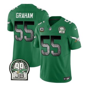 Philadelphia Eagles #55 Brandon Graham Green 2023 F.U.S.E. With 4-Star C Patch Throwback Vapor Untouchable Limited Stitched Jersey