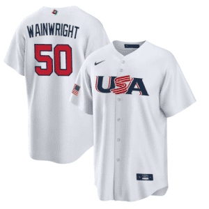USA #50 Adam Wainwright 2023 White World Classic Stitched Jersey