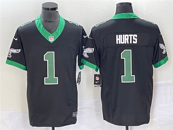 Philadelphia Eagles #1 Jalen Hurts Black 2023 F.U.S.E. Vapor Untouchable Stitched Jersey
