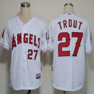Angels Of Anaheim #27 Mike Trout White Cool Base Stitched Jersey