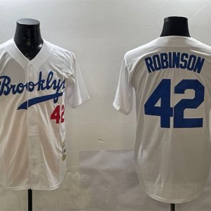 Brooklyn Dodgers #42 Jackie Robinson White Stitched Jersey