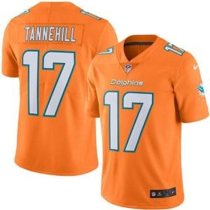 Dolphins #17 Ryan Tannehill Orange Stitched Limited Rush Nike Jersey