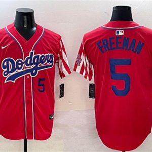 Los Angeles Dodgers #5 Freddie Freeman Red Limited Stitched Jersey