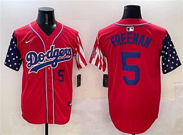 Los Angeles Dodgers #5 Freddie Freeman Red Limited Stitched Jersey