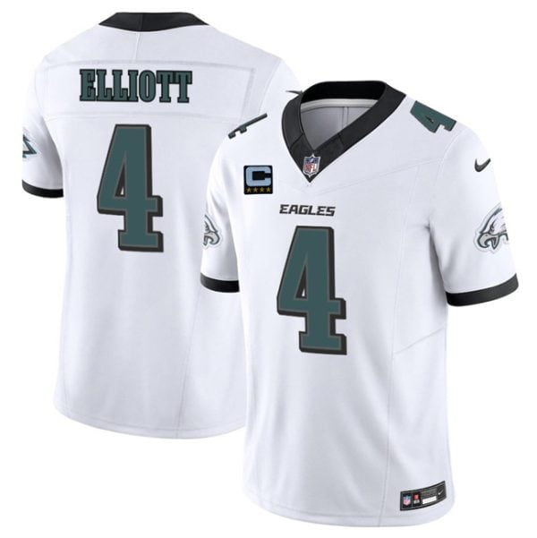 Philadelphia Eagles #4 Jake Elliott White 2025 F.U.S.E. With 4-Star C Patch Vapor Untouchable Limited Stitched Jersey